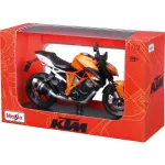 Motocicletă metalică Maisto KTM 1290 Super Duke R cu stand, scara 1:12