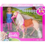 Păpușă Barbie cu cal și accesorii pentru echitație, Mattel