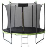 Trambulina gradina 252 cm cu scara si plasa interioara, maxim 100 kg, verde Household NewTrend