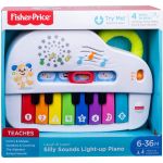 Pian interactiv Fisher-Price in limba romana cu lumini si 4 moduri