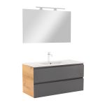 Leziter Set mobilier baie Vario Pull 100, stejar-antracit