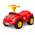 Mașinuță fără pedale pentru copii 1-3 ani, model retro roșu cu claxon