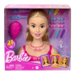Cap de coafat Barbie Beauty Model cu par blond si 21 accesorii