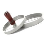 Presa pentru burgeri din aluminiu cu maner din lemn, 12x7 cm, gri Household NewTrend