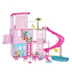 Casă de păpuși Barbie Dreamhouse cu tobogan, 3 etaje și 75+ accesorii