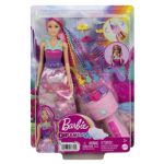 Papusa Barbie Dreamtopia cu aparat de coafat si accesorii pentru par