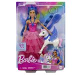 Păpușă Barbie cu unicorn înaripat și accesorii magice Mattel