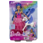 Păpușă Barbie cu unicorn înaripat și accesorii magice Mattel