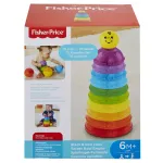 Piramida cupe Fisher-Price, 10 piese colorate, jucarie bebe 6 luni+