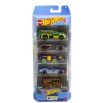 Set 5 mașinuțe Hot Wheels City multicolor pentru copii 3+