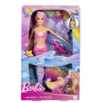 Papusa Barbie Sirena Color Change cu par roz si transformare de culoare