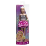 Păpușă Barbie Fashionistas blondă cu coadă prinsă și fustă roz