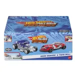 Set 2 mașinuțe metalice Hot Wheels Pull Back Bone Shaker și Twin Mill 1:43