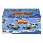 Set 2 mașinuțe metalice Hot Wheels Pull Back Muscle and Blown & Alpha Pursuit 1:43