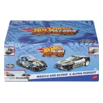 Set 2 mașinuțe metalice Hot Wheels Pull Back Muscle and Blown & Alpha Pursuit 1:43