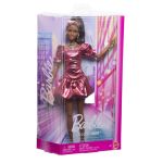 Păpușă Barbie Deluxe Style cu rochie roz metalizat și accesorii