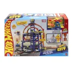 Hot Wheels City Mega Garaj cu 3 niveluri, lift si masinuta