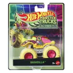 Masinuta Hot Wheels Monster Trucks Bashzilla Glow in the Dark, scara 1:64