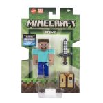 Figurina Minecraft Steve 8 cm articulata cu accesorii, Mattel