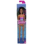 Păpușa Barbie brunetă cu costum de baie floral pentru joacă de vară