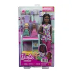 Set Barbie Medic Pediatru cu papusa bruneta si accesorii de joaca