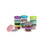 Set 12 recipiente din sticla pentru hrana bebe Melii, 59 ml, etanse