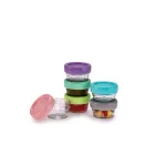 Set 6 recipiente din sticla pentru hrana bebe Melii, 59 ml