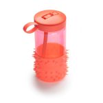 Sticla de apa Melii Spikey rosie din Tritan, cu pai si capac anti-scurgere, 503 ml