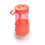 Sticla de apa Melii Spikey rosie din Tritan, cu pai si capac anti-scurgere, 503 ml