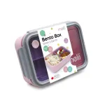 Cutie de prânz Bento Melii 1250 ml cu compartimente detașabile, roz-mov-gri