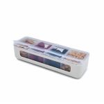 Cutie pentru gustări copii cu 4 compartimente Melii, ivory