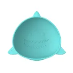 Set 2 boluri cu ventuza din silicon Melii, model rechin, 300 ml, albastre