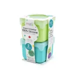 Set 2 recipiente din silicon pentru gustări Melii, 237 ml, Blue Lime