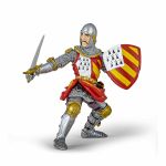 Figurina cavaler Papo pentru turnir medieval, pictata manual