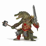 Figurina Papo Crocodil mutant, pictata manual, pentru copii 3+