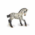 Figurină Papo mânz Appaloosa negru, pictată manual, 10 x 5 x 8 cm