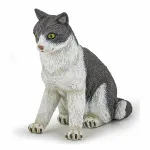 Figurina Pisica Sezand Papo, pictata manual, multicolor, 7 cm