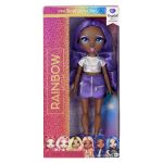Păpușă fashion Rainbow High Krystal Bailey cu păr mov și ținută modernă