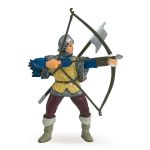 Figurină Papo Arcaș Albastru medieval, pictată manual, 9 cm