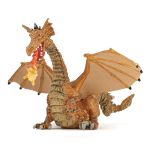 Figurina Papo Dragon Auriu Inaripat cu Flacara, pictata manual