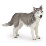Figurina Husky Siberian Papo pictata manual pentru copii 3+