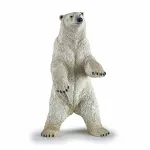 Figurina Papo urs polar in picioare, pictata manual, 14 cm