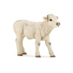 Figurină vițel Charolais Papo, jucărie realistă pictată manual