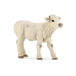 Figurină vițel Charolais Papo, jucărie realistă pictată manual