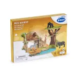 Set mini savană Papo cu decor realist și animale, pentru copii 3+