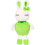 Iepuraș de pluș capsună verde, moale și adorabil, 30 cm