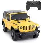 Masina cu telecomanda Jeep Wrangler Rubicon galben, scara 1:24