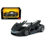 Mașinuță metalică BMW i8 negru, scara 1:24, model Rastar