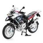 Motocicletă metalică BMW R1200 GS albă, scară 1:9, Rastar