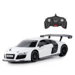 Mașină cu telecomandă Audi R8, scara 1:18, albă, 2.4 GHz